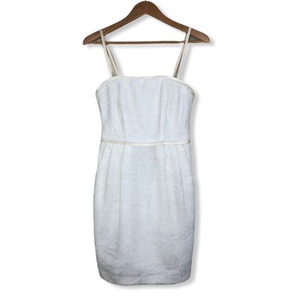 Nanette Lepore White Sequin Strapless Ribbon Trim Dress size 0 - Picture 2 of 15